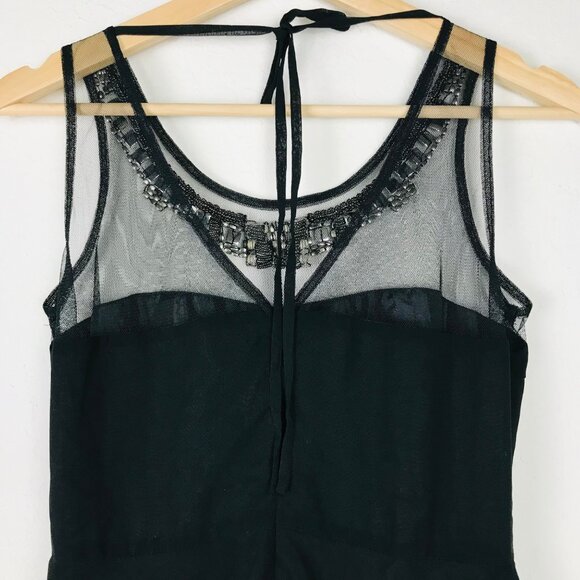 Sweet Rain Black Metallic Beaded Neckline Fit & Flare Dress  Size Small - Picture 5 of 7